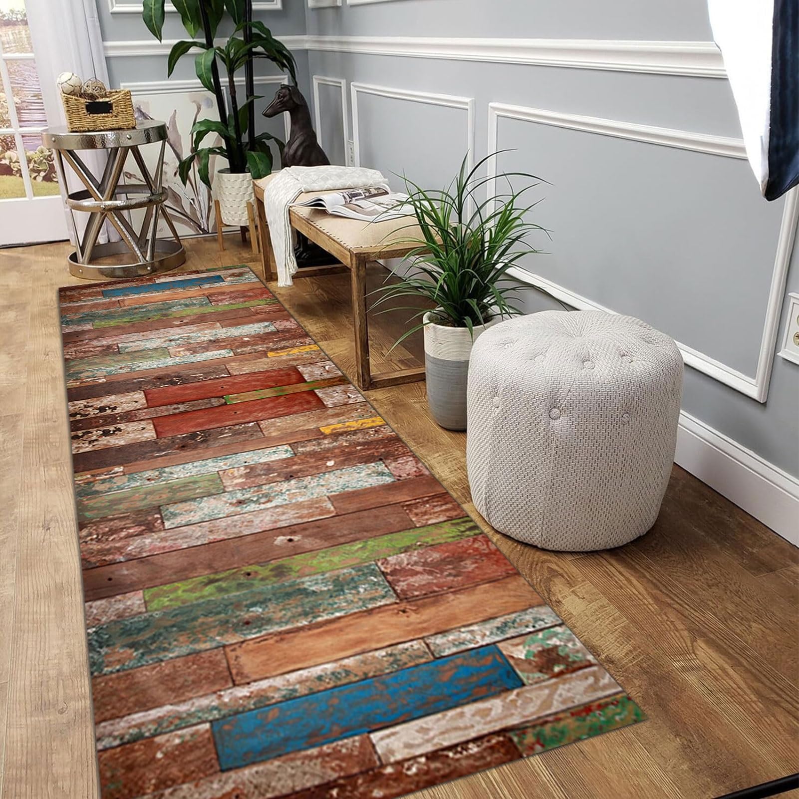 Traditioneel smal vloerkleed loper, 100cm 1,5m 2m 250cm 300cm 4m 5m 6m antislip wasbaar lang tapijt voor hal entree woonkamer slaapkamer entry, soft-touch deurmat (Size : 60x150cm