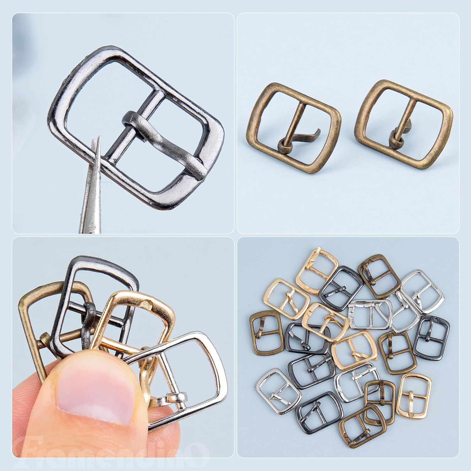 Framendino, 20 Pack Metal Single Prong Pin Shoes Buckles Roller Buckle Hardware Pin Buckle for Shoes Bag Leather Belt - Image 8