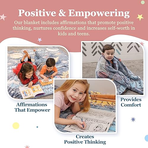 Miniatura 5 de Manta que brilla en la oscuridad, manta de felpa espacial de 59 x 71 pulgadas para niños y adolescentes con mini linterna UV, mantas de poliéster