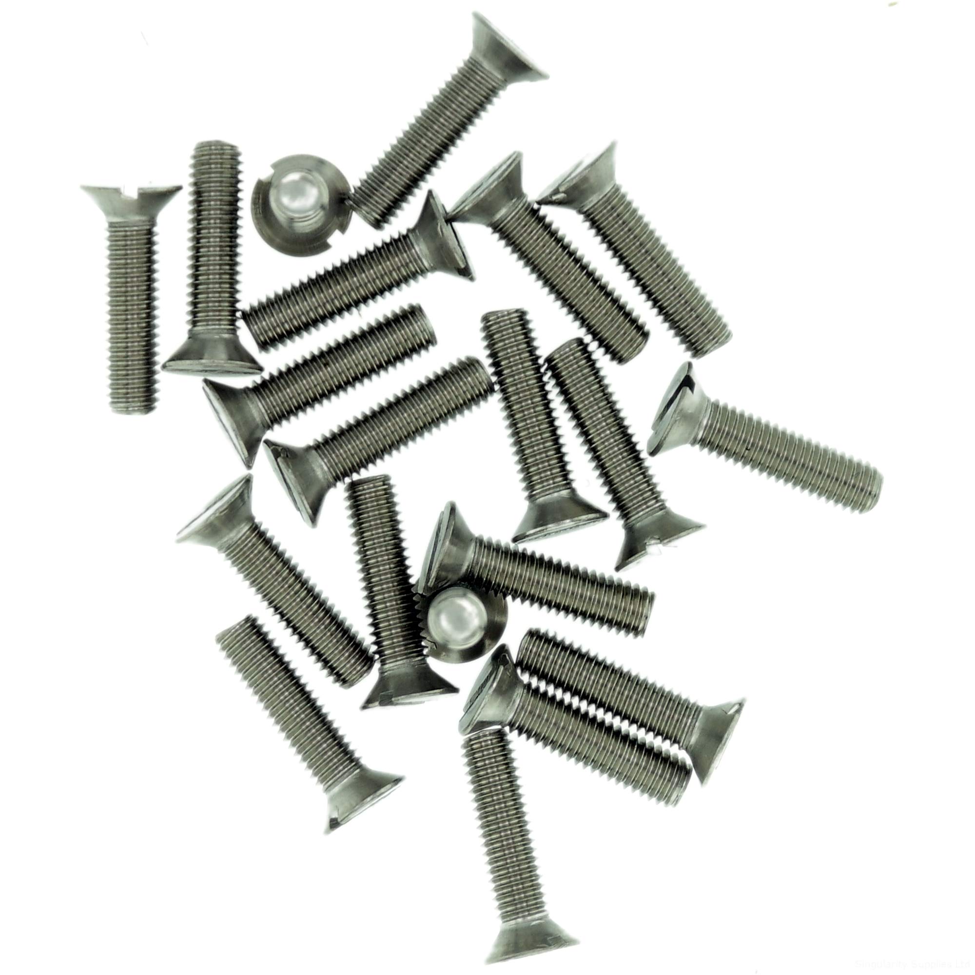 Singularity Supplies M1.6 (1.6Mm X 4Mm) Slot Countersunk Machine Screw (Bolt) - Stainless Steel (A2) (Pack Of 20)