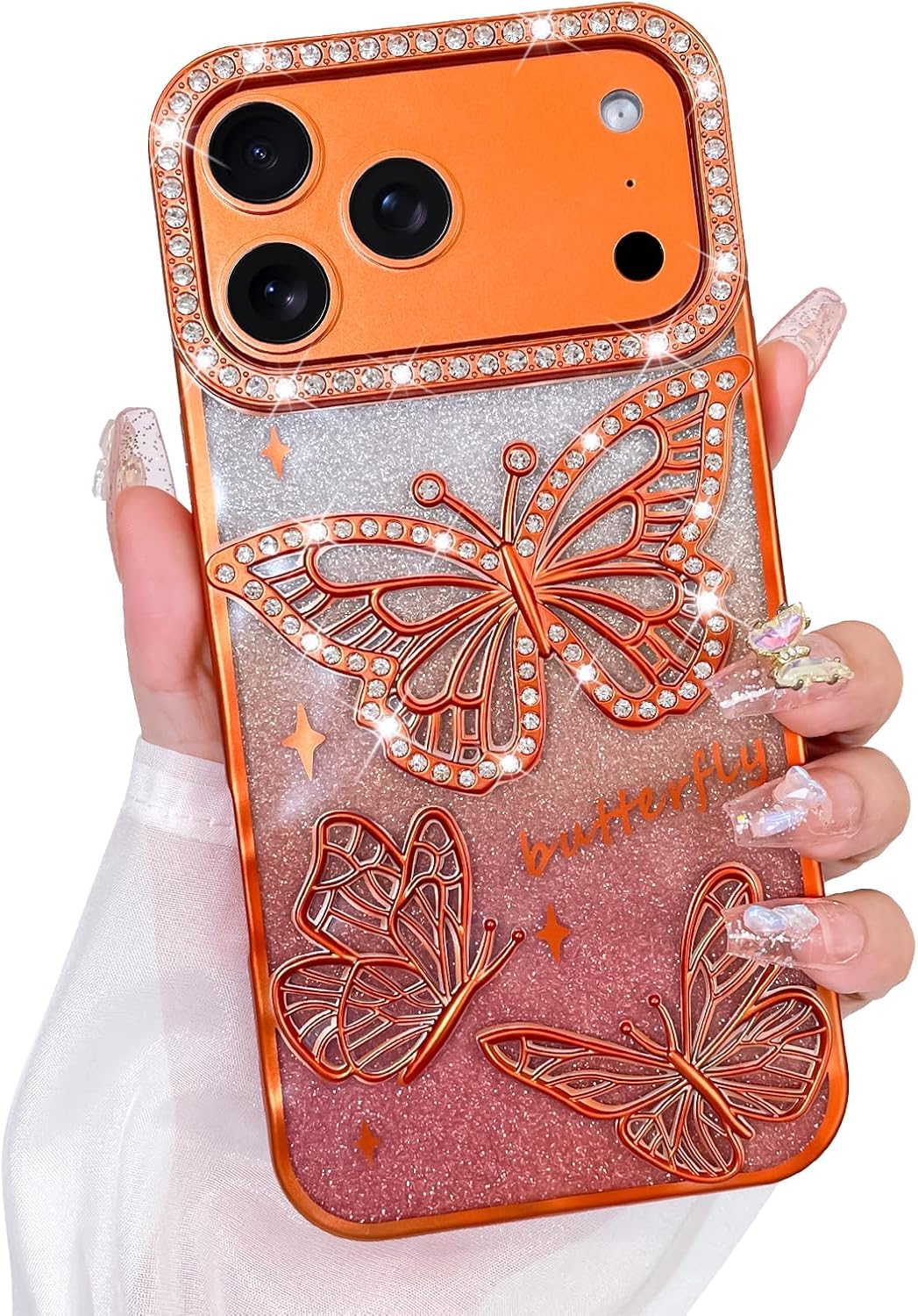 iPhoneアクセサリー B elle Elzzi Electroplated Butterfly Phone Cover for iPhone 17 Pro Case