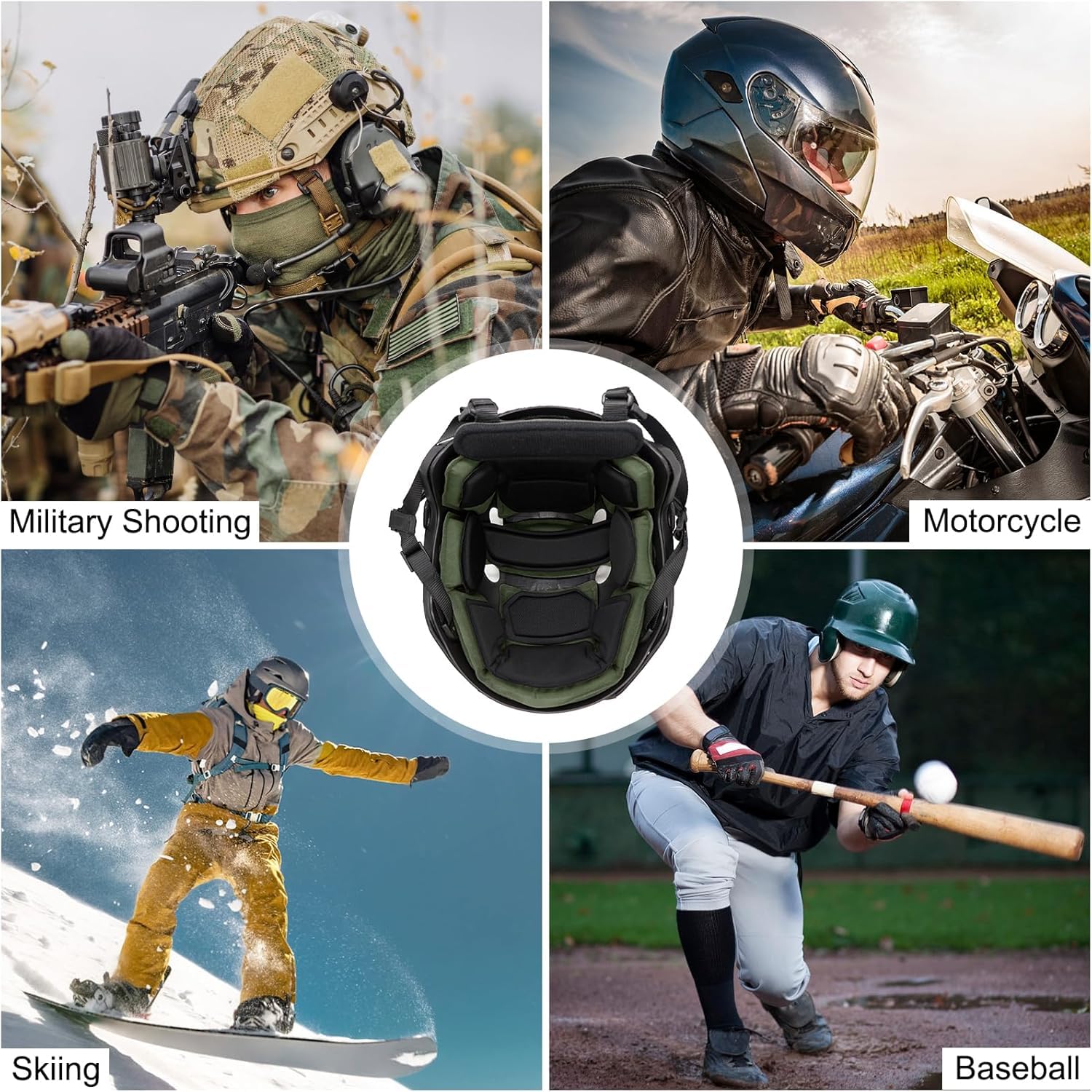 Helmpolster Memory Foam Pad Schutzmatte Helmpolster Kit wasserdicht Universal Helmpolster Einsätze für ACH Mich Team Wendy FMA EXF Fast Helm
