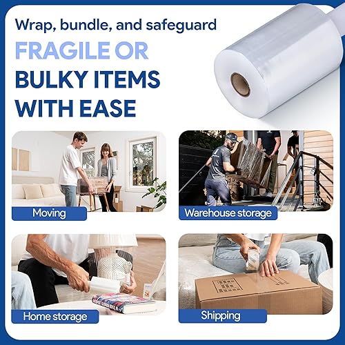 Miniatura 6 de International Plastics R - Mini película elástica industrial con asa de 5 pulgadas calibre 80 para envoltura de paletas suministros de mudanza