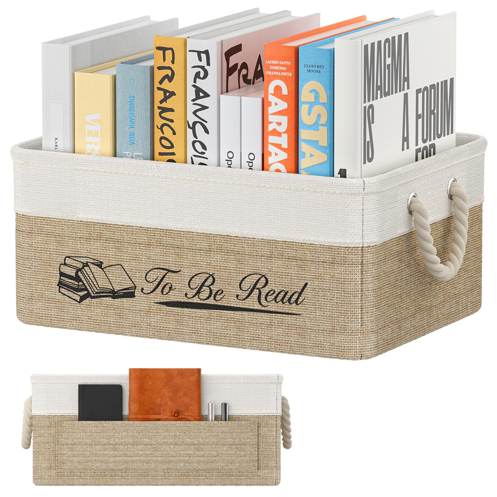 Uniclife Book Lover Gifts for Women, Bookish Items, TBR Book Storage Basket, Bookish Gifts for Book Lovers, Book Reading Accessories, Fabric Storage Bin for Readers & Bookworms