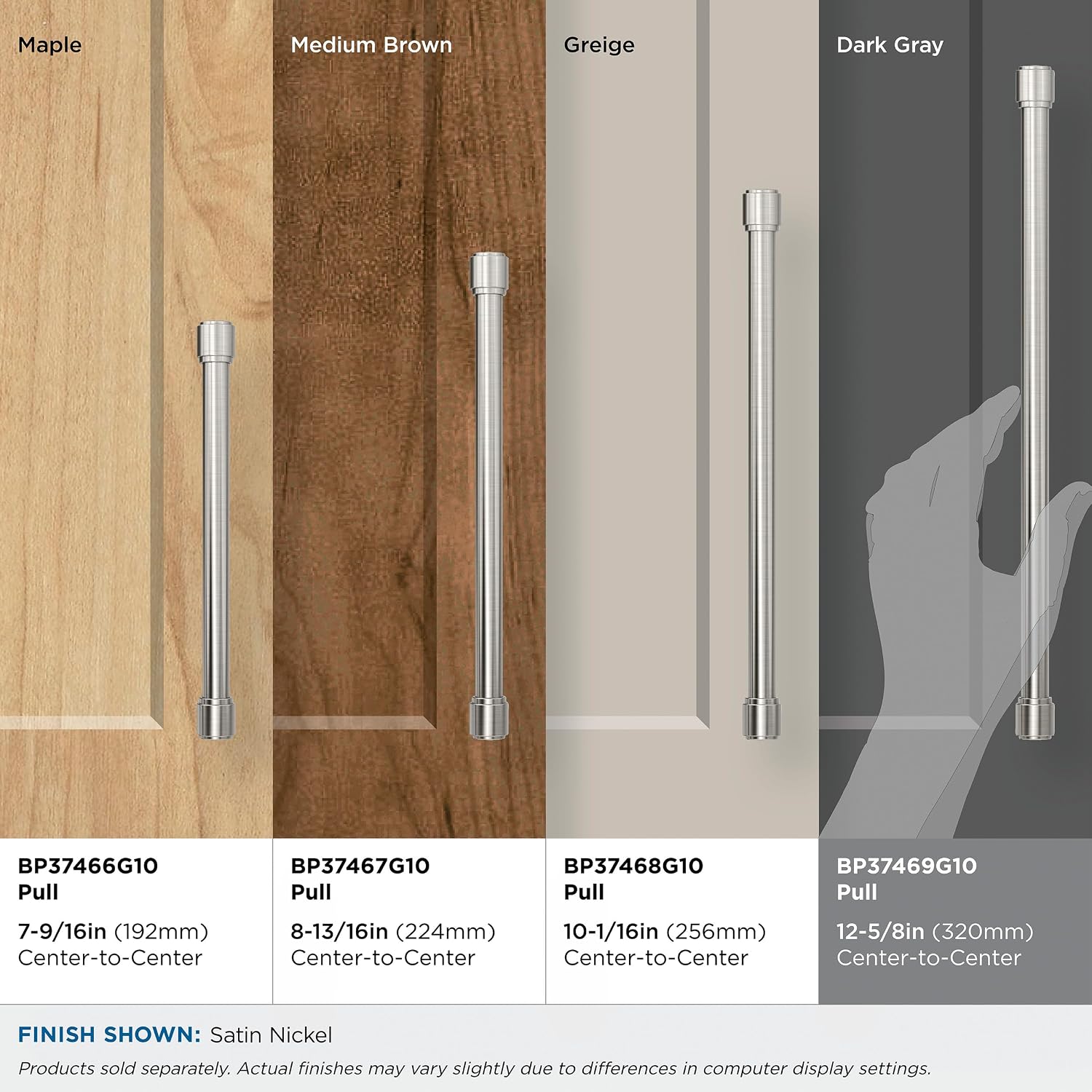 Amerock Faircrest 12-5/8 inch (320mm) Center-to-Center Satin Nickel Cabinet Pull, BP37469G10
