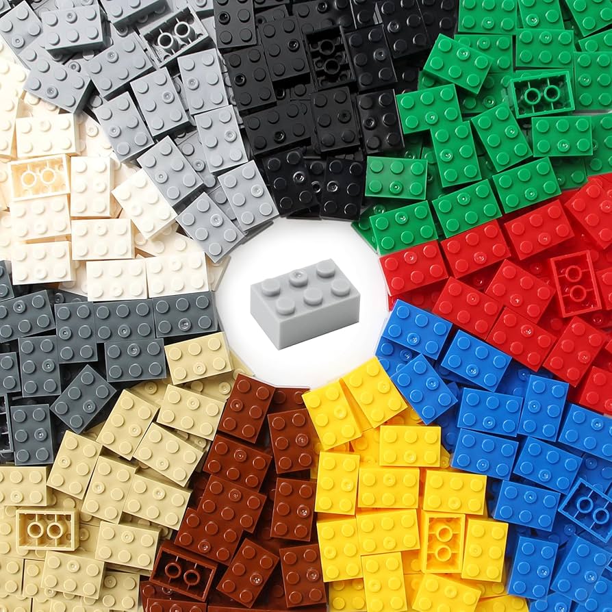 Classic Yellow Tile Bulk, Curved Brick Round Corner 2x2 Macaroni With Stud Notch 200 Piece, Compatible With Lego Parts And Brick Pieces: 2x2 Yellow (Color: Yellow