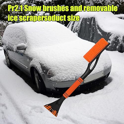 Vista 17 de Rascador de nieve y cepillo de 24 pulgadas, rascador de hielo desmontable sin arañazos con agarre ergonómico de espuma, herramienta universal
