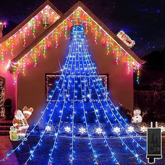 Outdoor Christmas Decorations 344 LED Star Lights Easy
