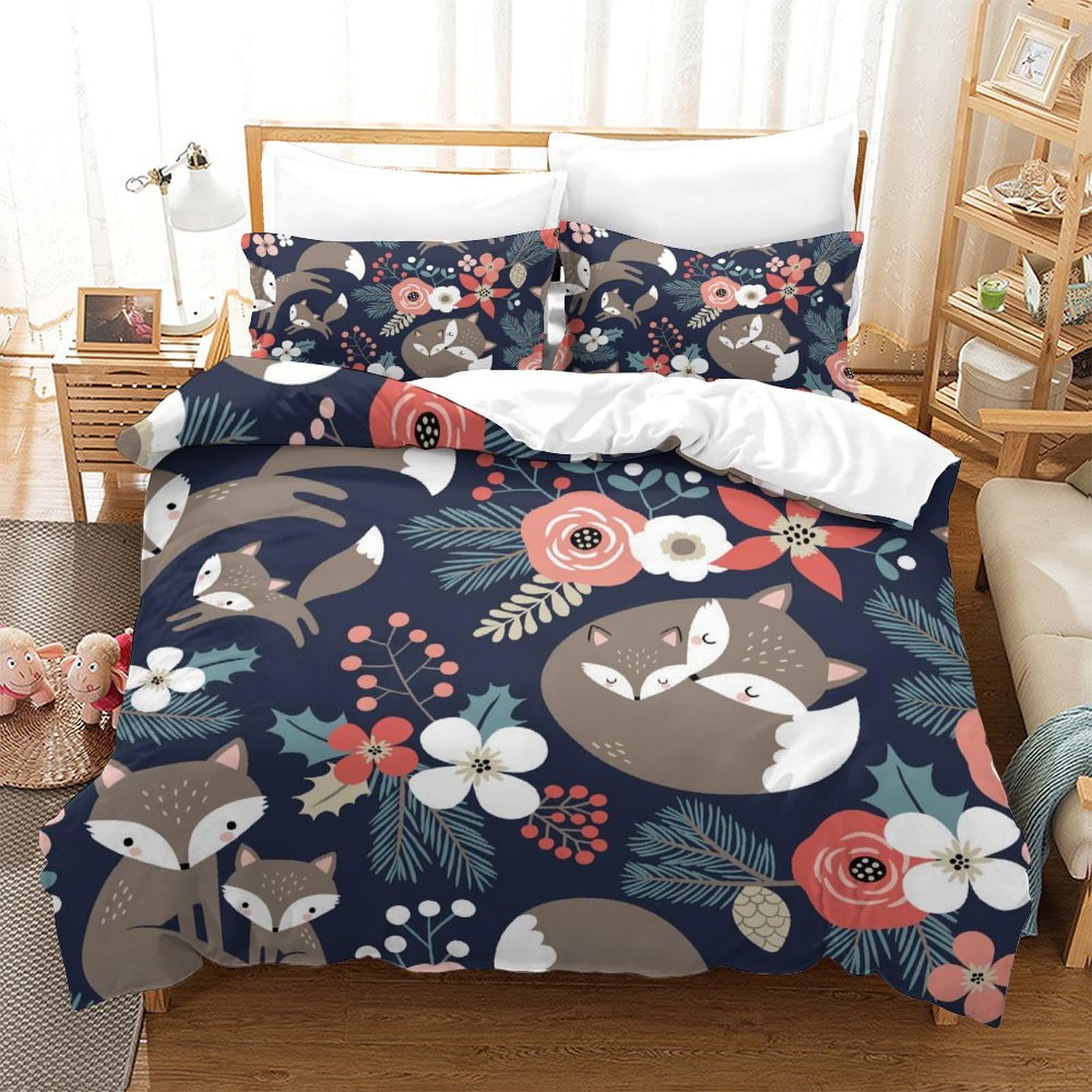 Housse de couette renard antibactérienne 200x200 en microfibre active