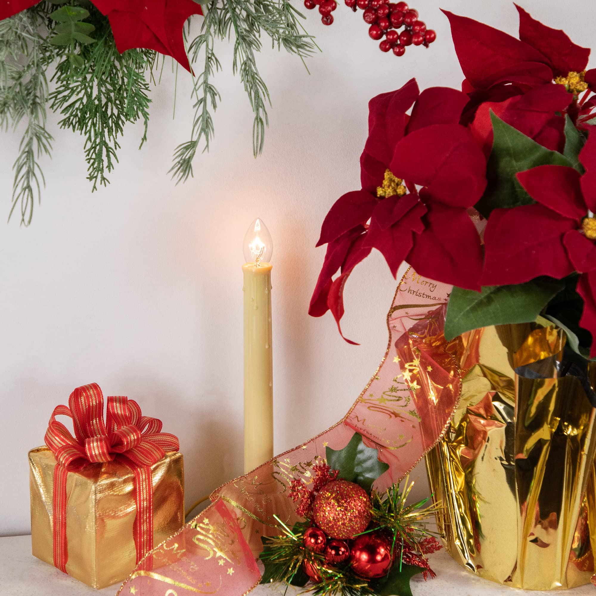 Northlight Christmas Lights,Candle Lamps, Ivory