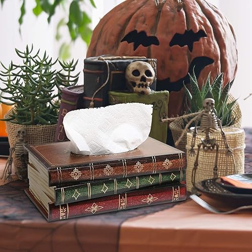 Miniatura 3 de Cubierta de caja dispensadora de toallas faciales con diseño de libro antiguo  Servilletero de madera - MyGift.