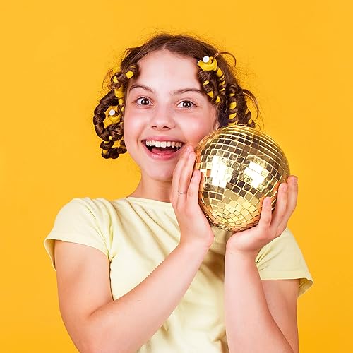 Miniatura 6 de PP OPOUNT - 2,360 azulejos de mosaico autoadhesivos, dorados, de discoteca, cuadrados y de vidrio para decoración de manualidades, bola de