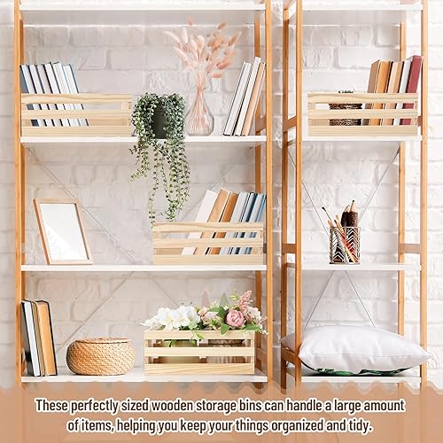 Miniatura 7 de 6 cajas de madera pequeñas de 9.5 pulgadas para almacenamiento de Halloween, caja de madera sin terminar, caja de almacenamiento decorativa a