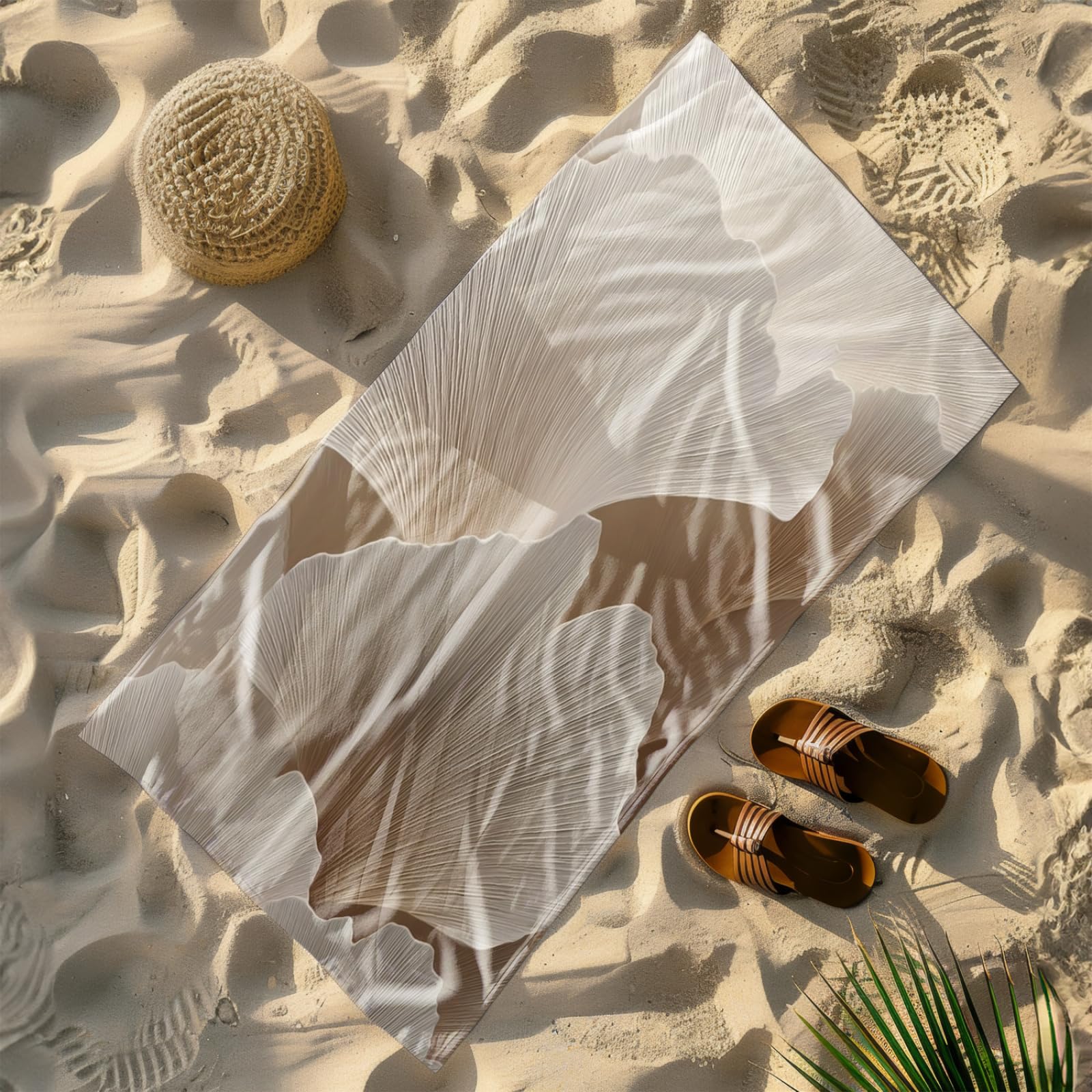 Générique Serviette Microfibre Plage Modèle Beige Marron Clair