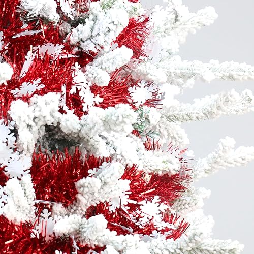 Miniatura 4 de Guirnalda de oropel de Navidad, guirnalda de papel metálico brillante artificial de 33 pies para decoración de árbol de Navidad, para vacaciones,