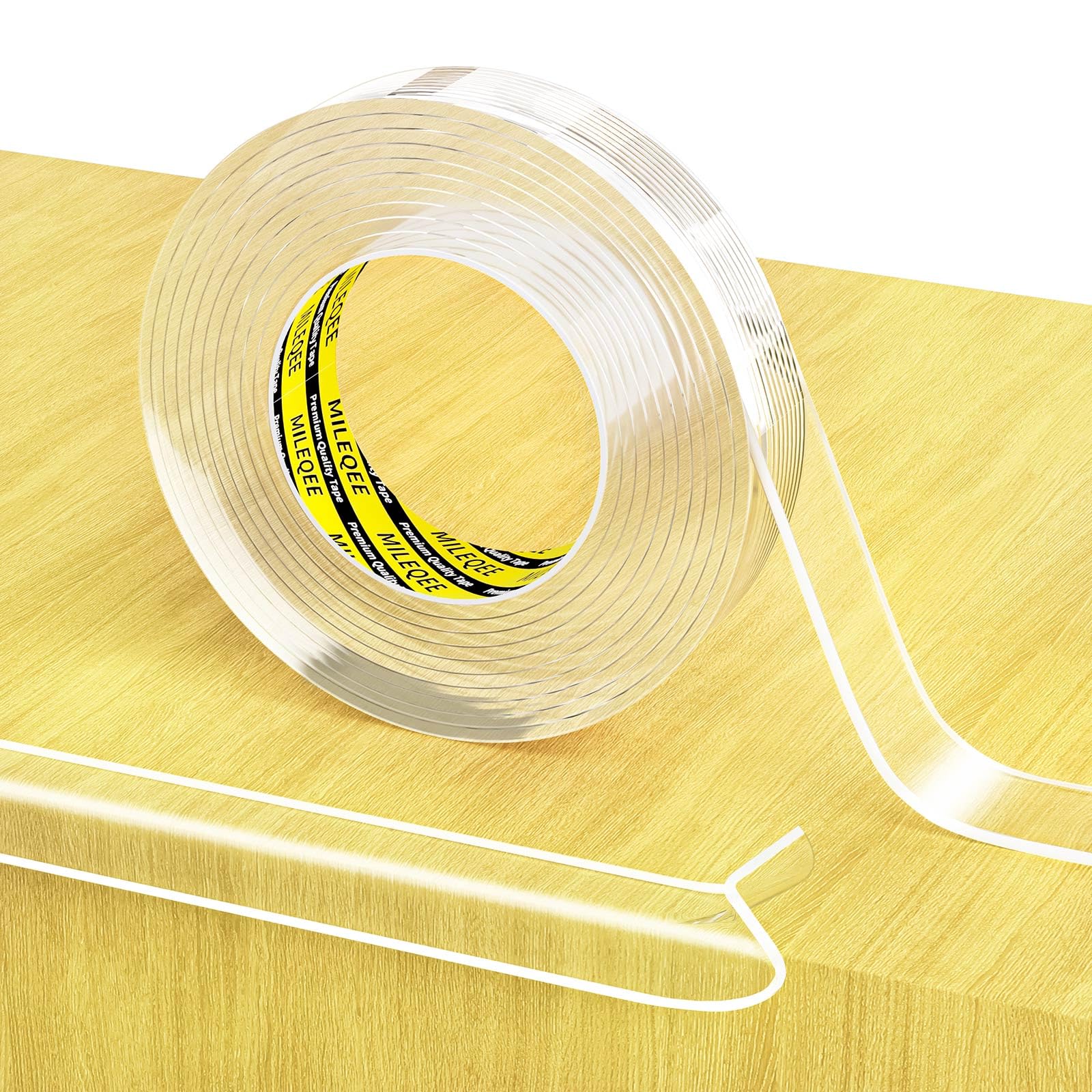 MILEQEE Clear Edge Protector Strip, 20mm x 4m, scharfe Kante Wrap Cover Tape, Selbstklebende schützende Stoßfänger Guards für Schrank Tür Schreibtisch Glas Tisch Bett Möbel, Küche Arbeitsplatte