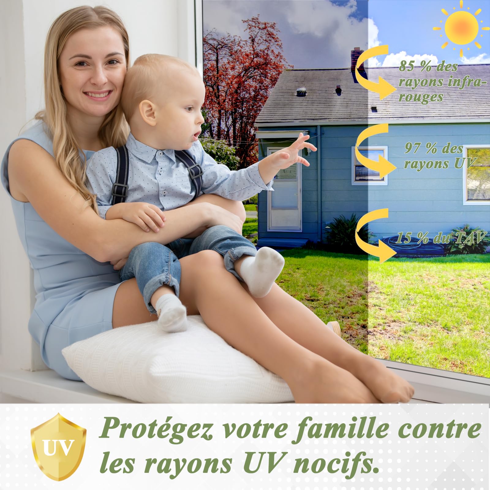 Film Fenêtre Anti Regard Film Occultant Fenêtre Anti Chaleur UV Brise Vue Fenêtre Miroir Protection de la Vie Privée pour Maison Bureau Magasin Argent Noir 80x200cm