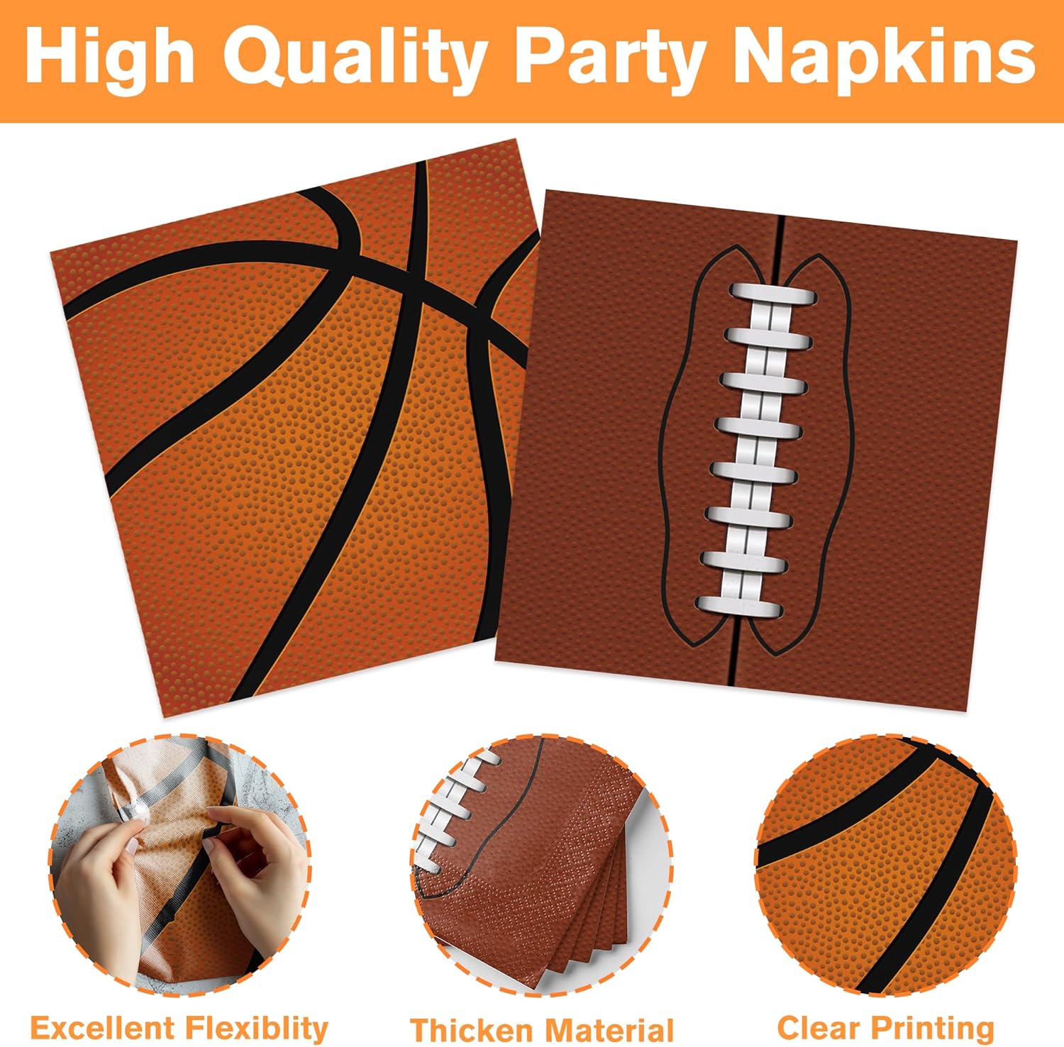 Sports Birthday Party Decorations Includes Football Baseball Basketball Soccer Sports Plates Napkins Tablecloth Banner Party Supplies for Sports Themed Party Decorations Serves 24 - Image 6