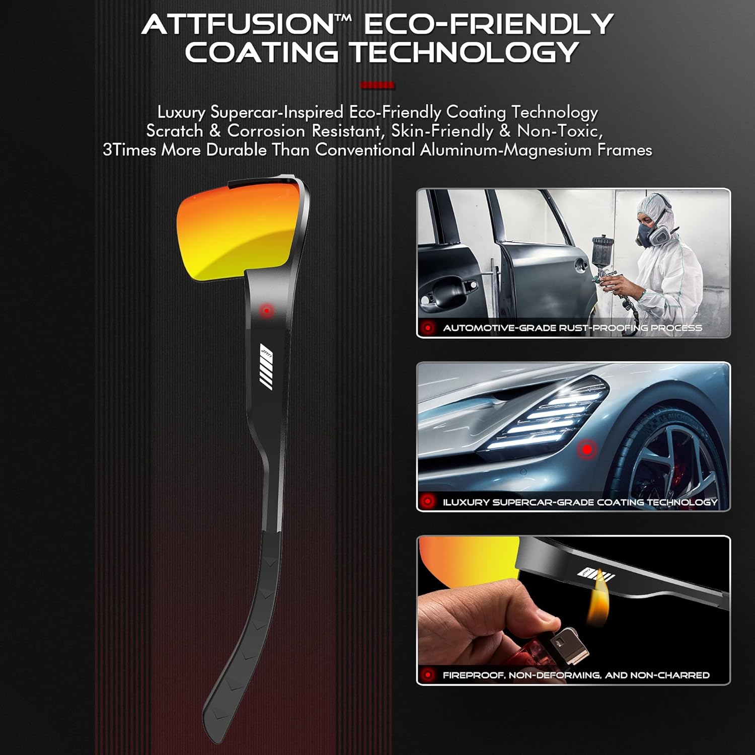 ATTCL Men's Polarized Sunglasses, UV400 Protection, Rectangle Metal Glasses for Driving, Fishing, Golf, Cycling - Image 6