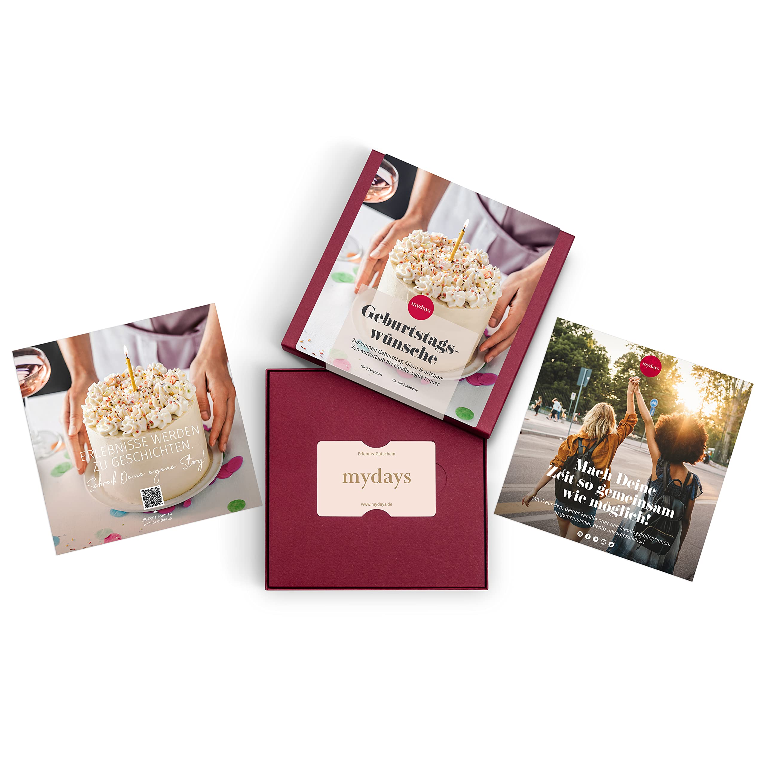mydays Geschenkbox Geburtstagswünsche für 2 Personen | Zusammen Geburtstag feiern: Von Kurzurlaub bis Candle Light Dinner