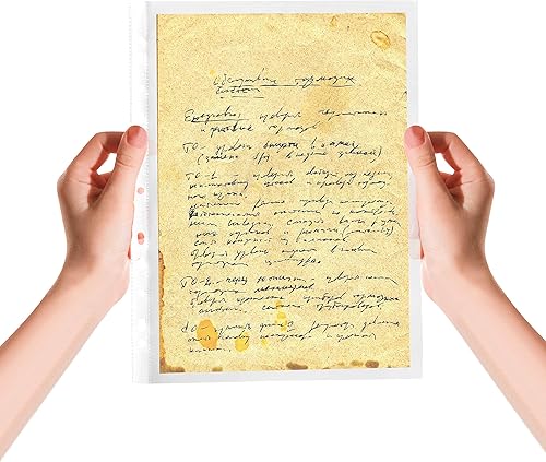 Miniatura 5 de Protectores de hojas pesados, con capacidad para hojas de 8.5 x 11 pulgadas, carga superior de 9.25 x 11.25 pulgadas, transparente, reforzado con 11