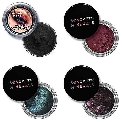 Concrete Minerals Colección variedad, cosméticos suaves y altamente pigmentados, 100% veganos y libres de crueldad, polvo de sombra de ojos mineral