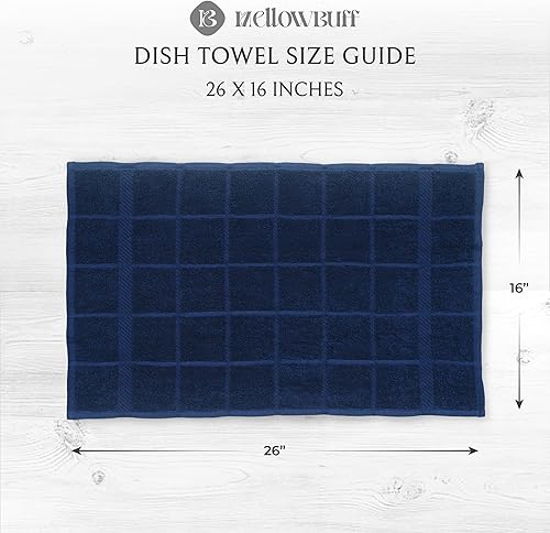 Miniatura 4 de Toallas de cocina de rizo de 100 % algodón, paquete de 4 unidades, sólidas, 16 x 26 pulgadas, toallas de cocina súper suaves y absorbentes,