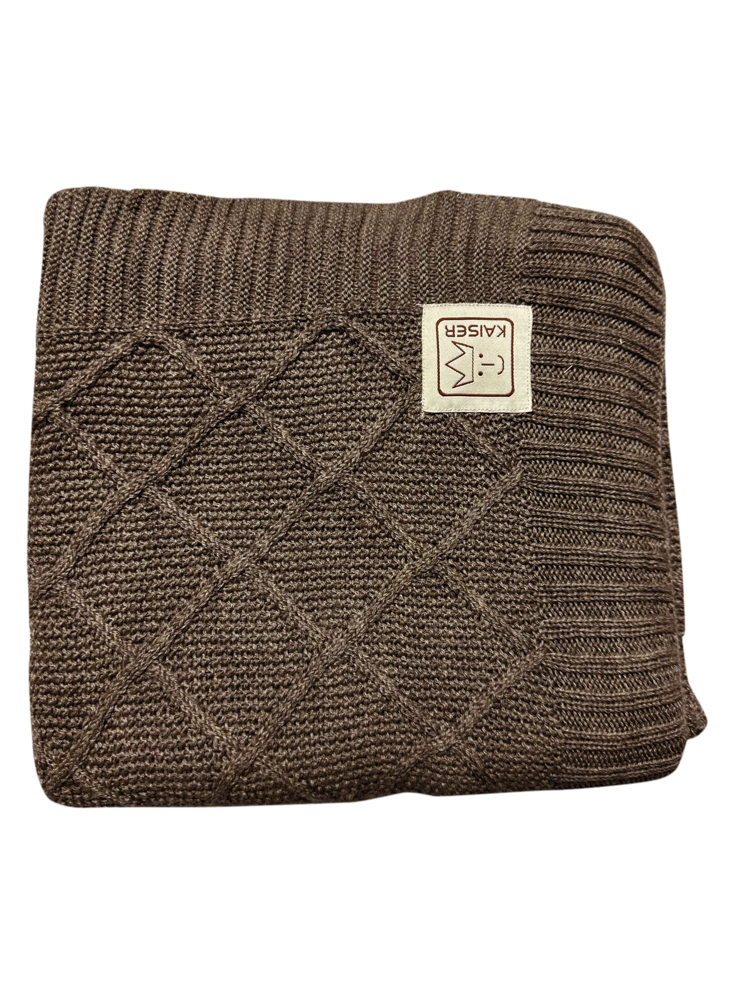 KAISER 65217391 "WOOL" - Manta para bebé de punto 100% lana merina, manta transpirable para bebé, todo el año, recién nacido, manta para cochecito, manta para bebé, color latté.