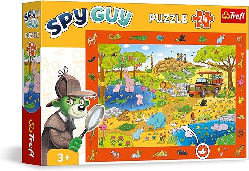 Trefl - Spy Guy Observational Puzzle: Safari - 24 Pieces - Find All Items from t