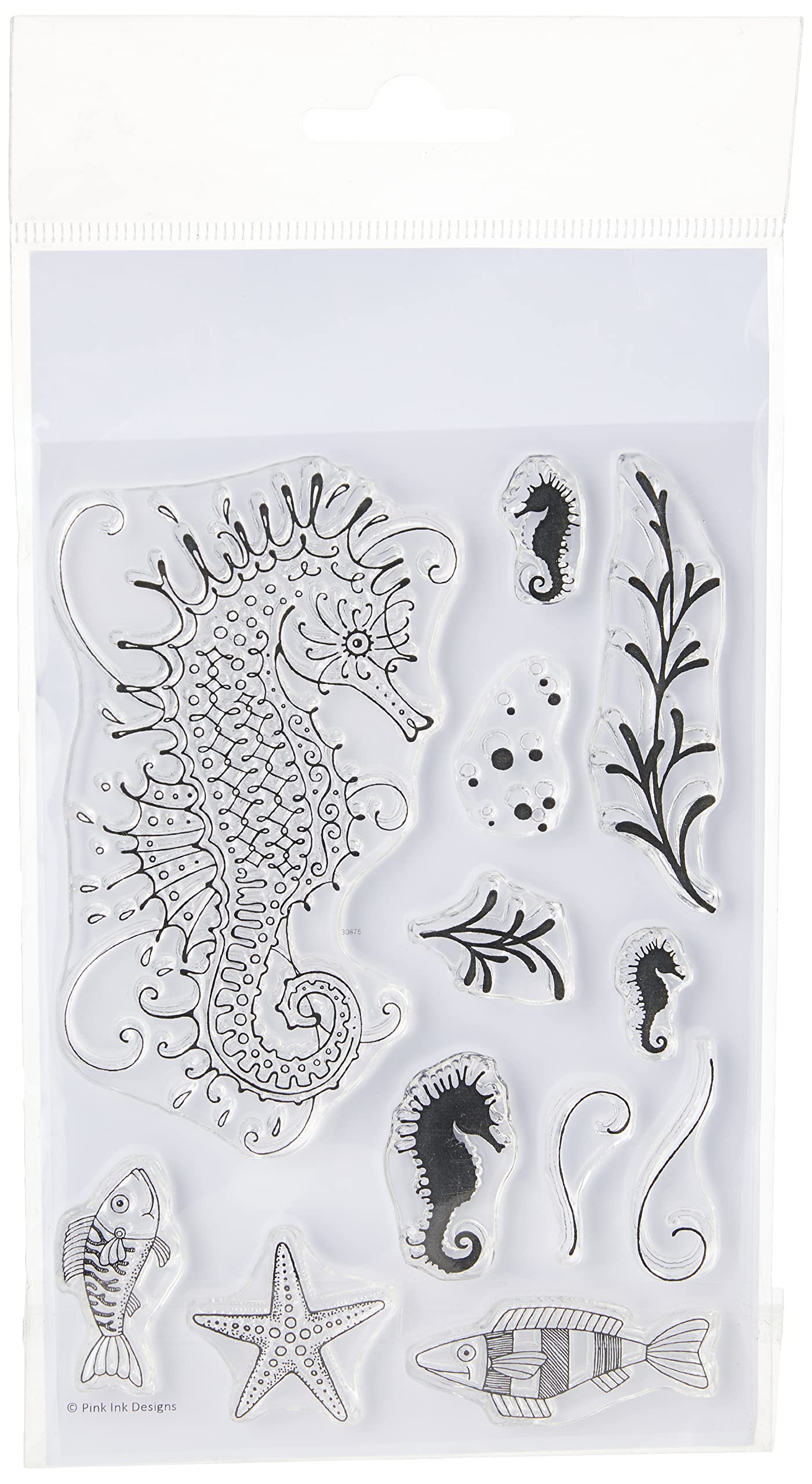 Pink Ink Designs A6 Clear Stamp Set Seahorse, Transparent