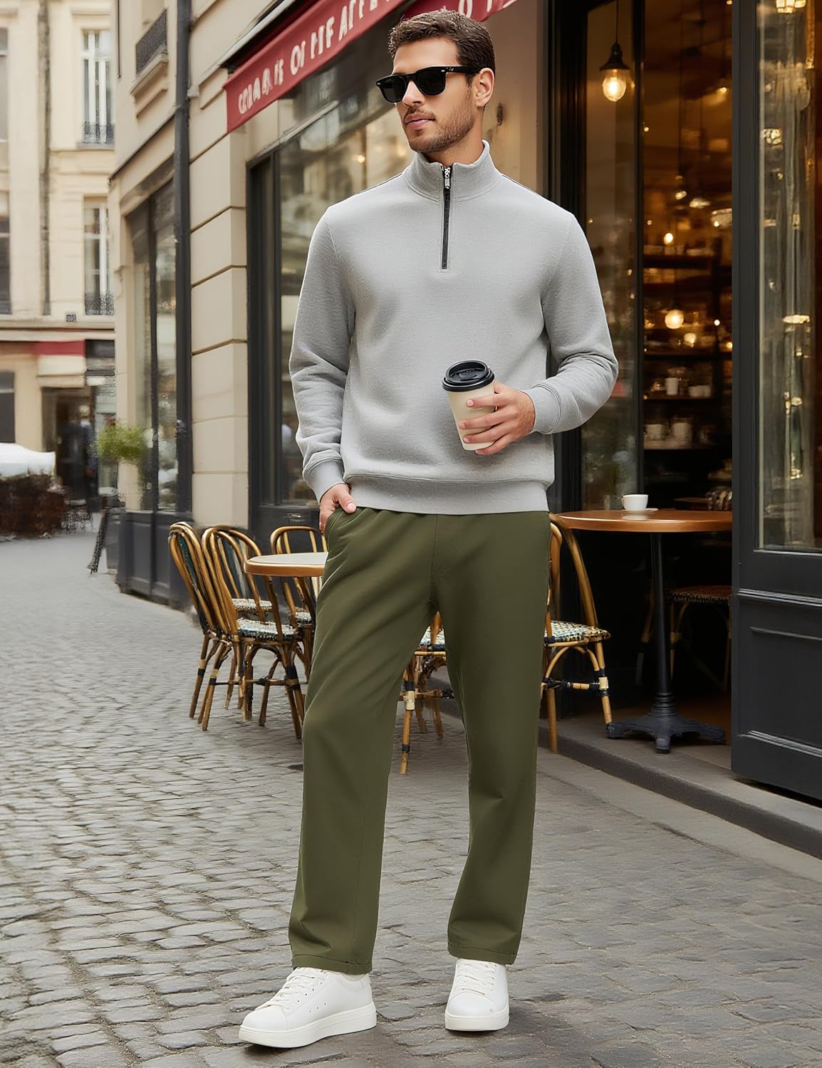 MAGCOMSEN Men's Winter Fleece Pants Sherpa Lined Sweatpants with Pockets Drawstring Lounge Running Athletic Warm Pants