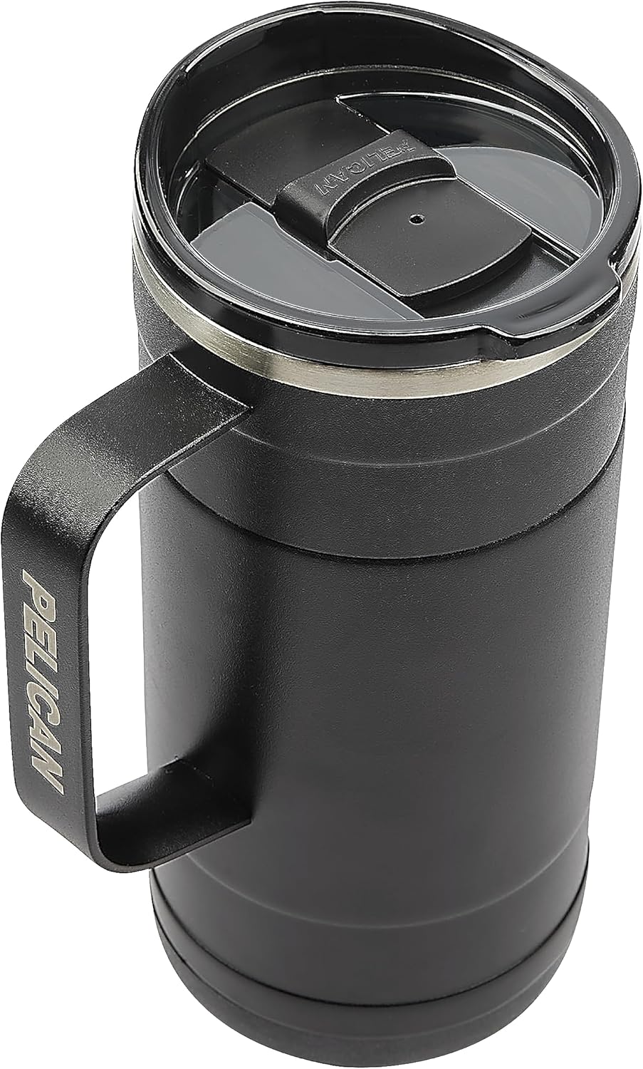 Pelican Hydration Pelican Ridge™ 18 oz Vacuum Insulated Tumbler - Recycled Stainless Steel Double Wall Travel with Dual Lid, Powder Coated Insulated Coffee Mug For Hot Cold Drinks, Jet Black - Image 10