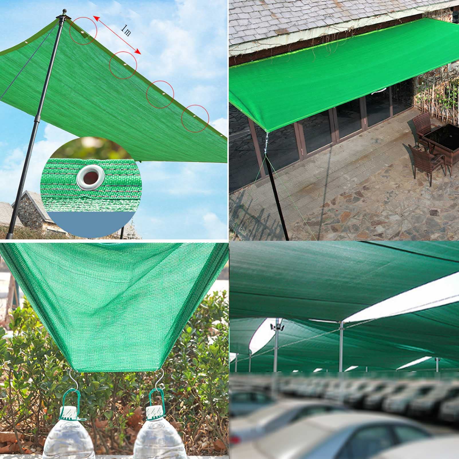 Malla Sombreadora Sun Net Toldo Vela de Sombra Protección Solar Rectangular Tela Verde Red de Sombra Telescópica 90% para Malla de Ocultación para Invernadero Jardín (5x9m(16.40x29.52ft))