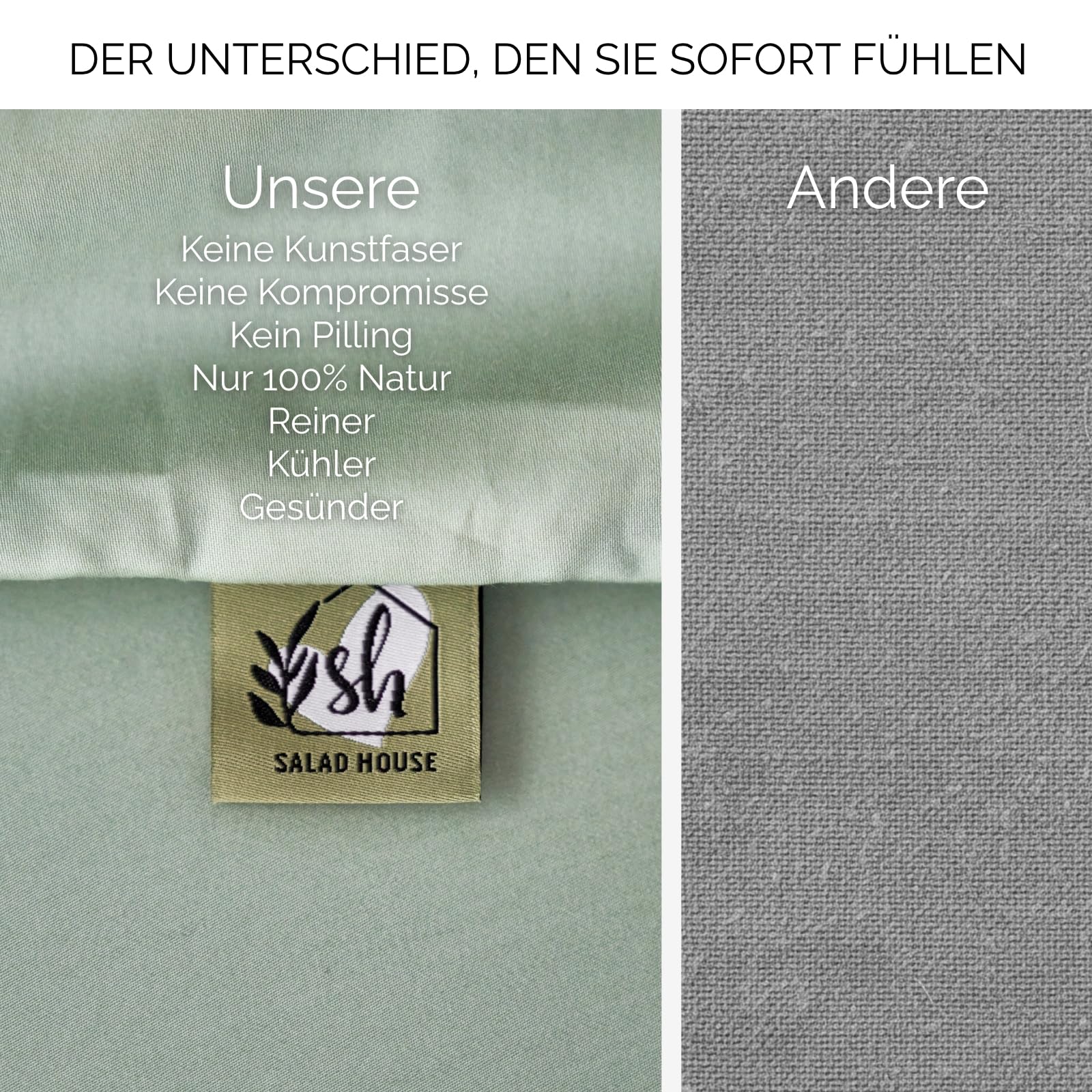 SALADHOUSE Spannbettlaken 180x200 Grün mit extra tiefen Taschen (bis 30cm) 360° Gummizug I Straffer Sitz ohne Verrutschen I Boxspring Spannbetttuch aus Ägyptischer Baumwolle Satin I ÖKO-TEX Bettlaken