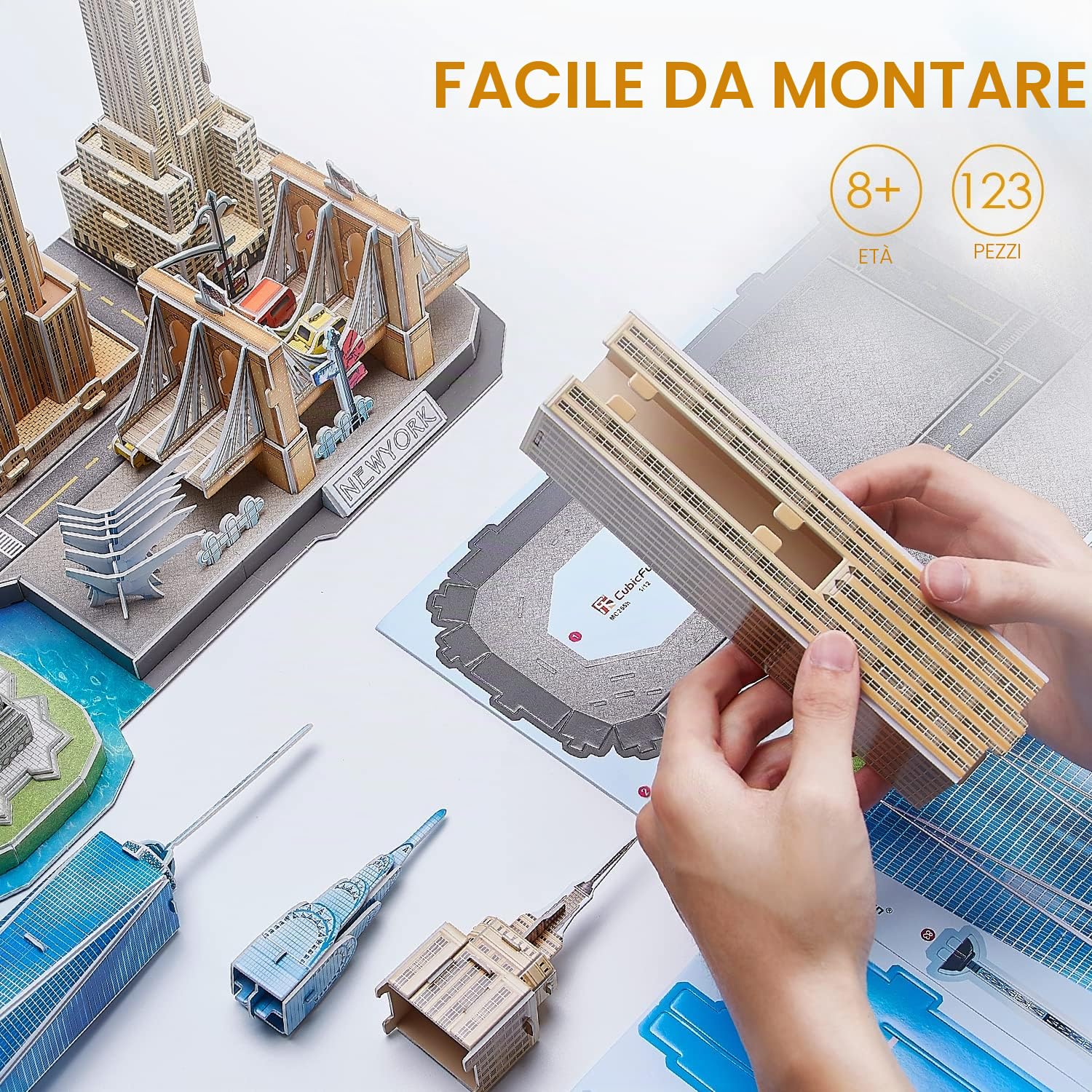 CubicFun Puzzle 3D New York CityLine Architettura Kit di Modellismo Souvenir per Bambini e Adulti