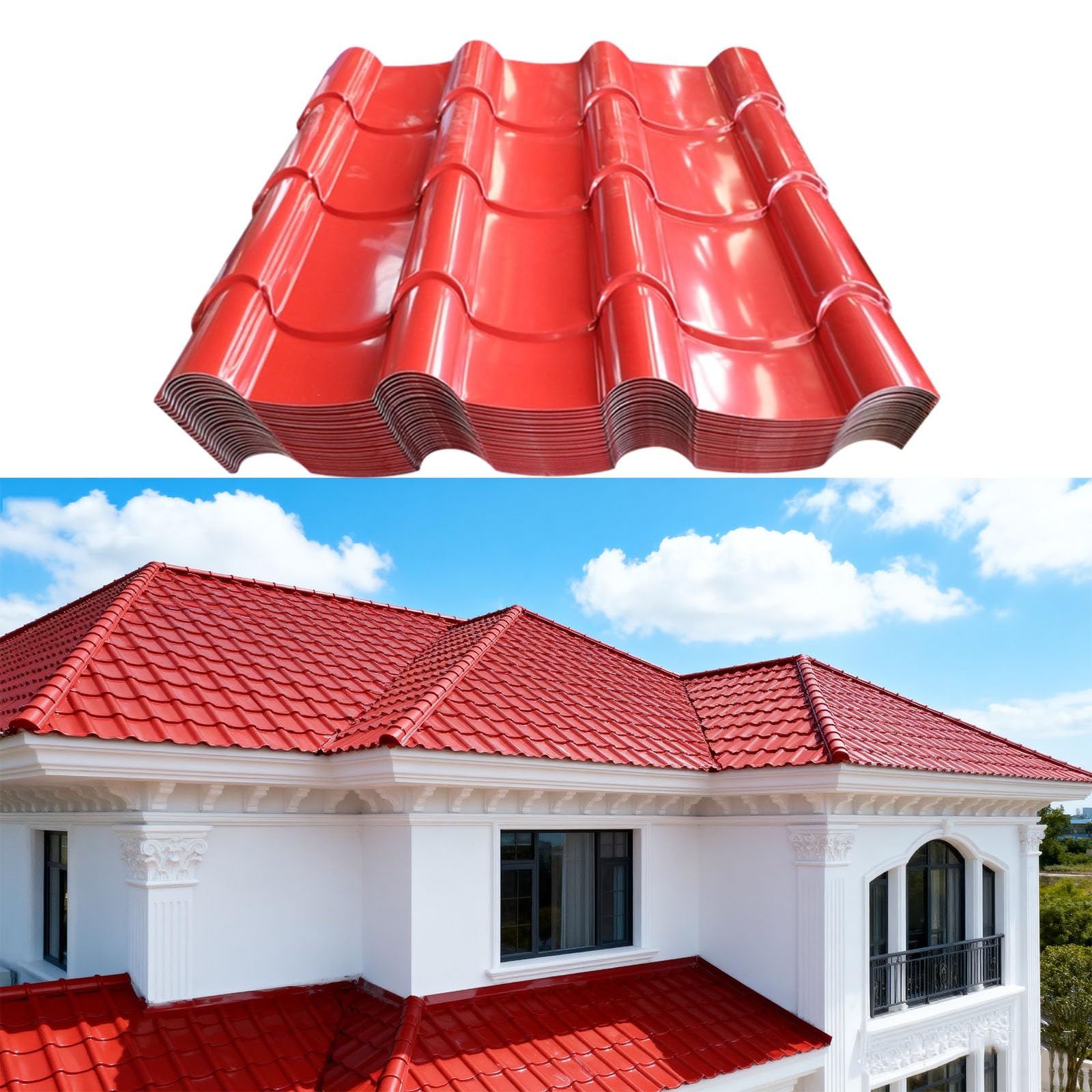 Bardeaux de toiture en métal, 99 % en aluminium, panneaux de toiture robustes pour maisons, garages et abris de jardin