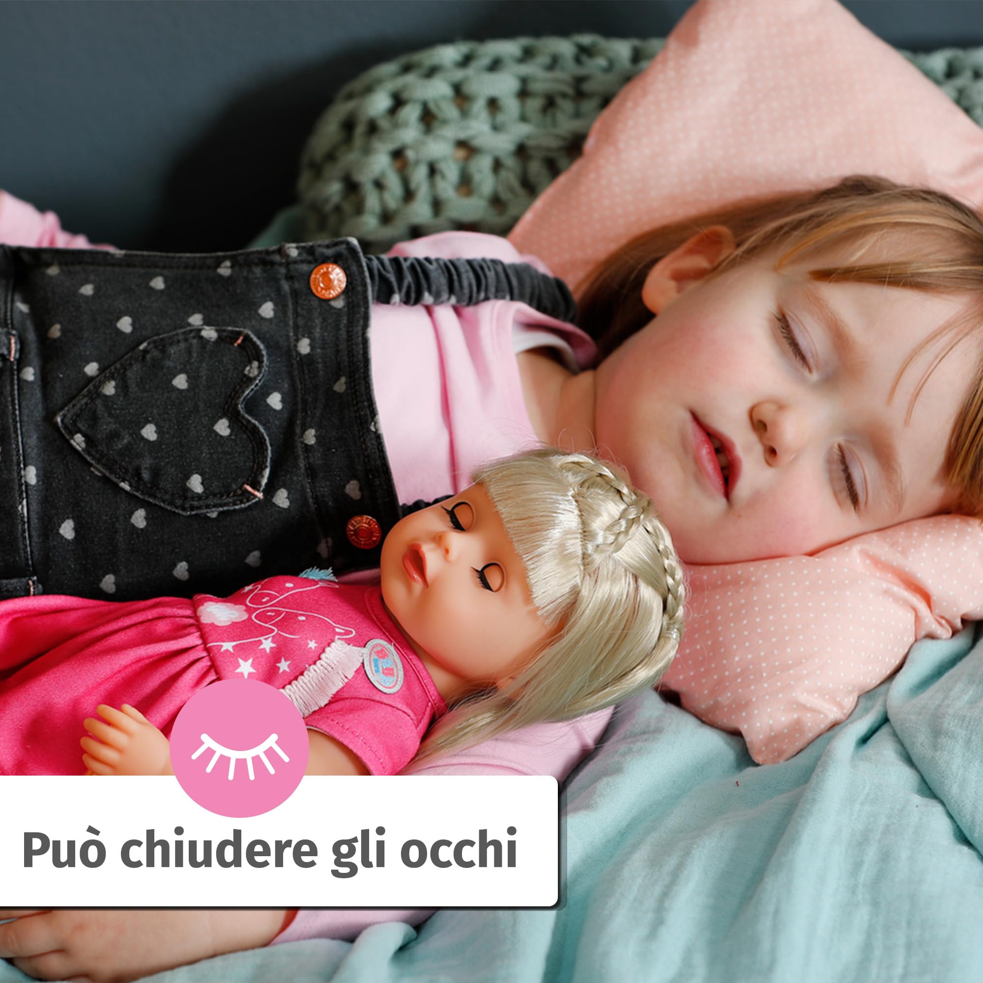 BABY born Sarah, bambola di 36 cm con capelli lunghi e 7 funzioni, per bambini a partire da 3 anni, senza pile, 835722 Zapf Creation