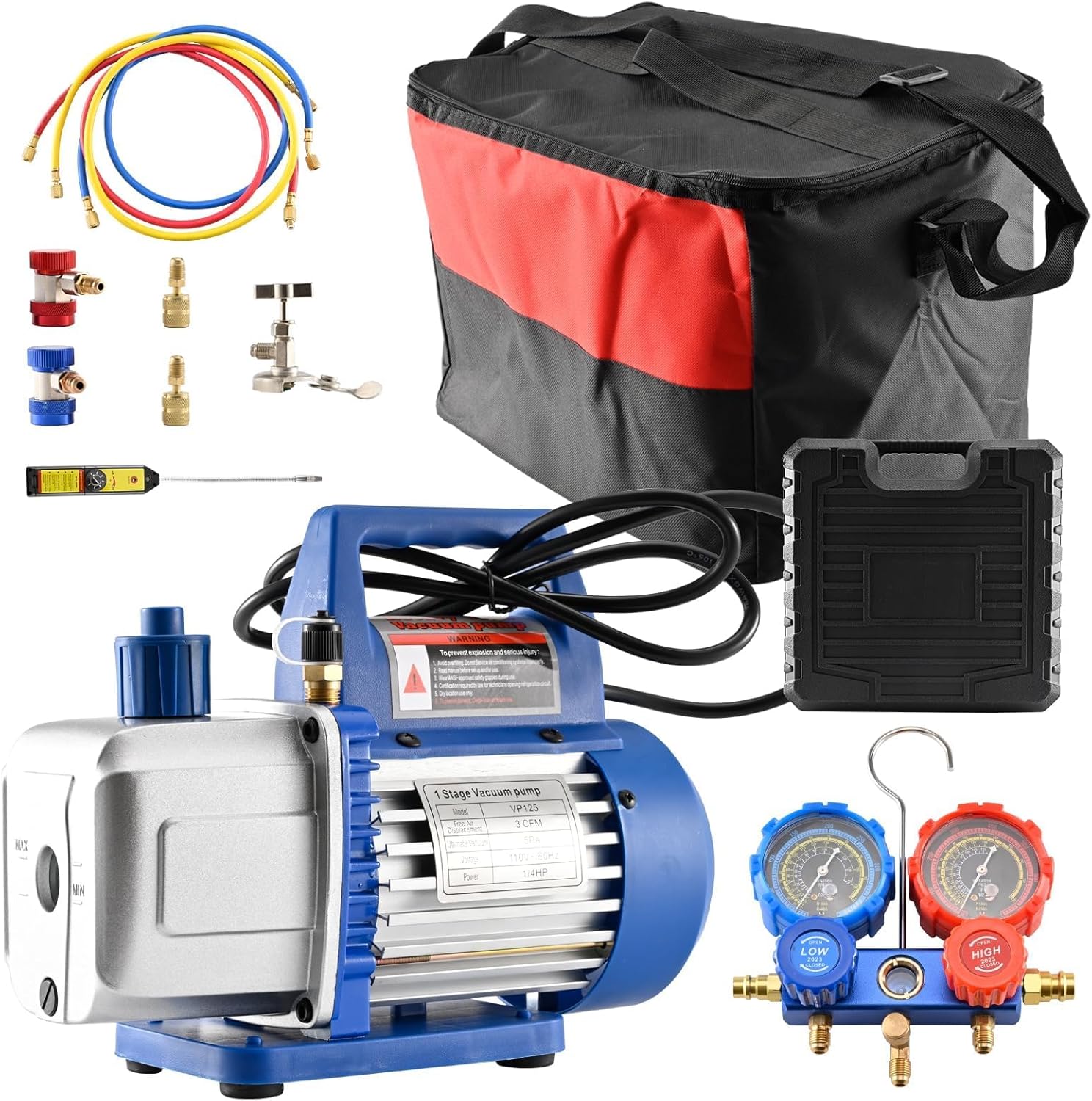 Supllueer 4CFM Single Stage Rotary Vane Air Vacuum Pump with Leak