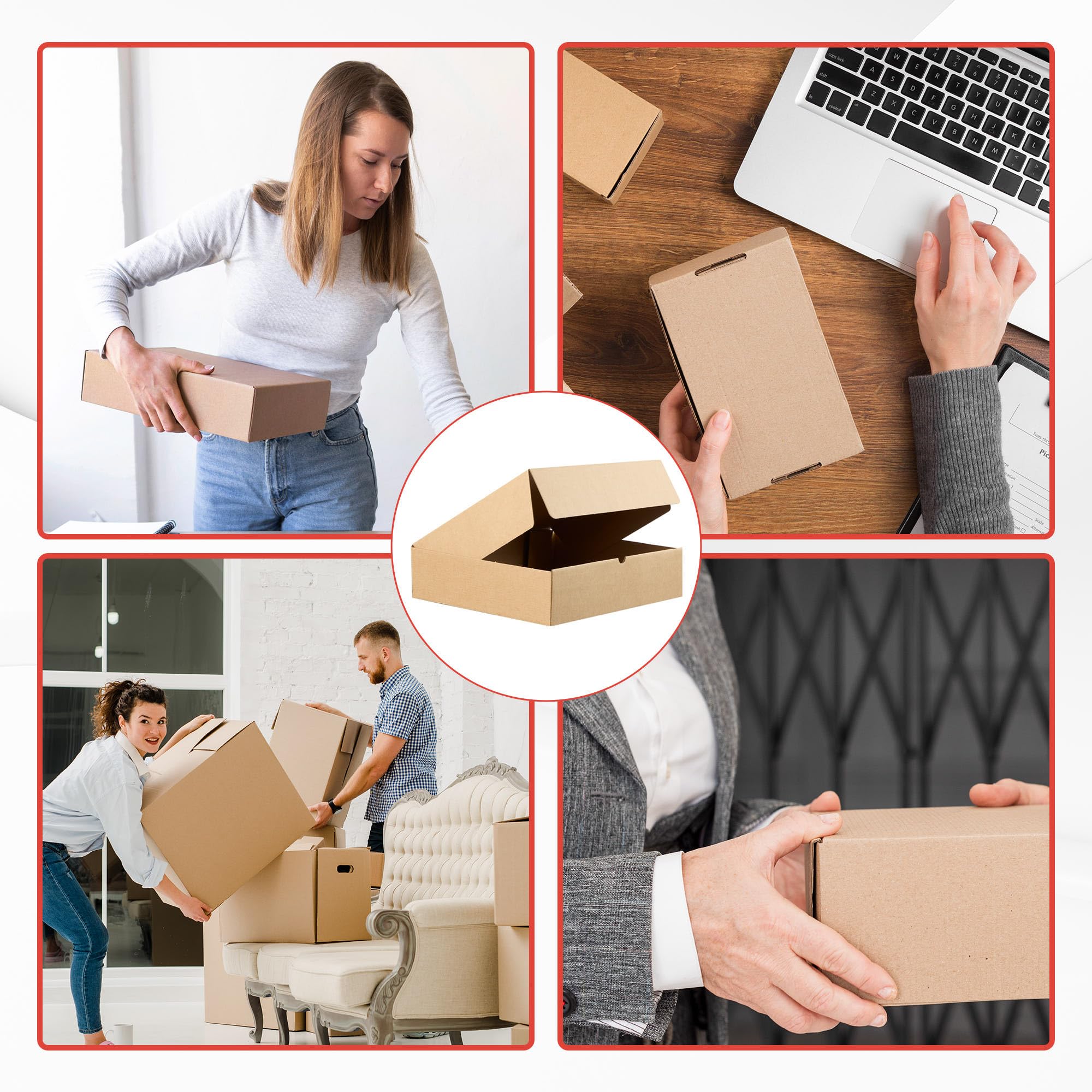 Cartoni Imballaggio Archiviazione Mobile 25 Scatole Di Spedizione In Cartone - Misure 14x11x3 Pollici - Per Imballo E Archiviazione Cassette Postali Condominiali - Foto 7