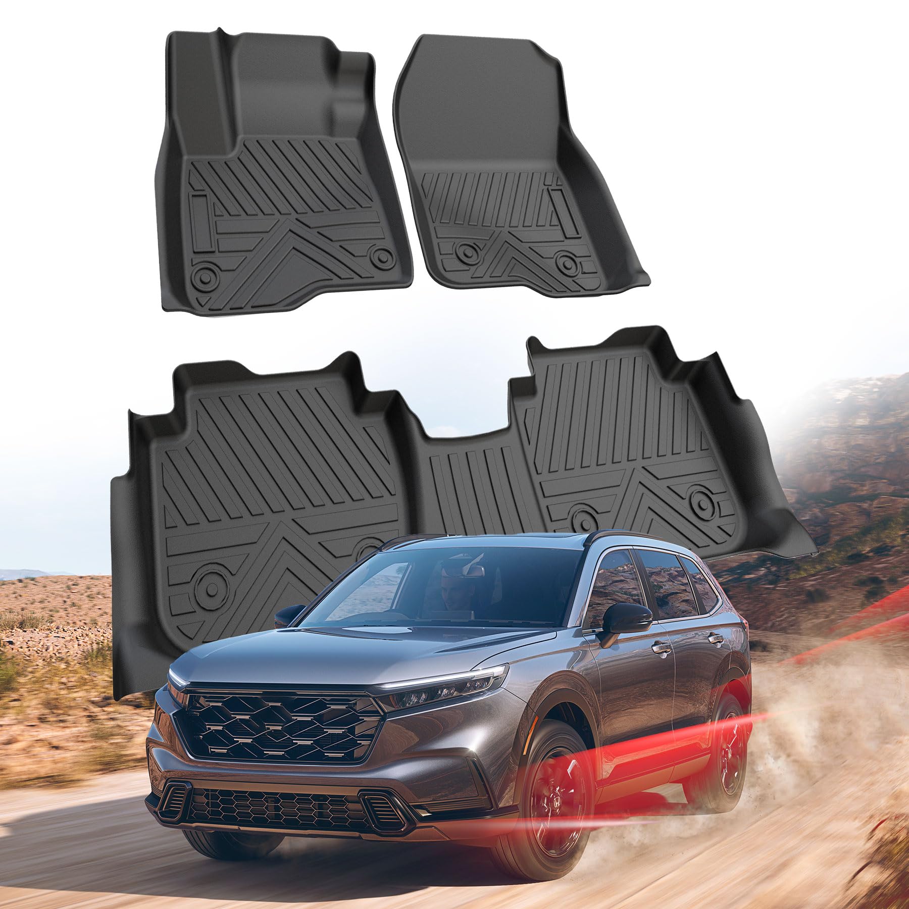 Runine Carbon Fiber TPE Floor Mats (CRV 2023-2025)