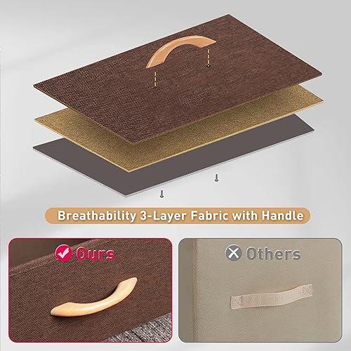 Miniatura 7 de Mifuro - Cómoda alta para dormitorio, torre organizadora de almacenamiento vertical con 7 cajones, cómoda con contenedores de tela, marco de acero,