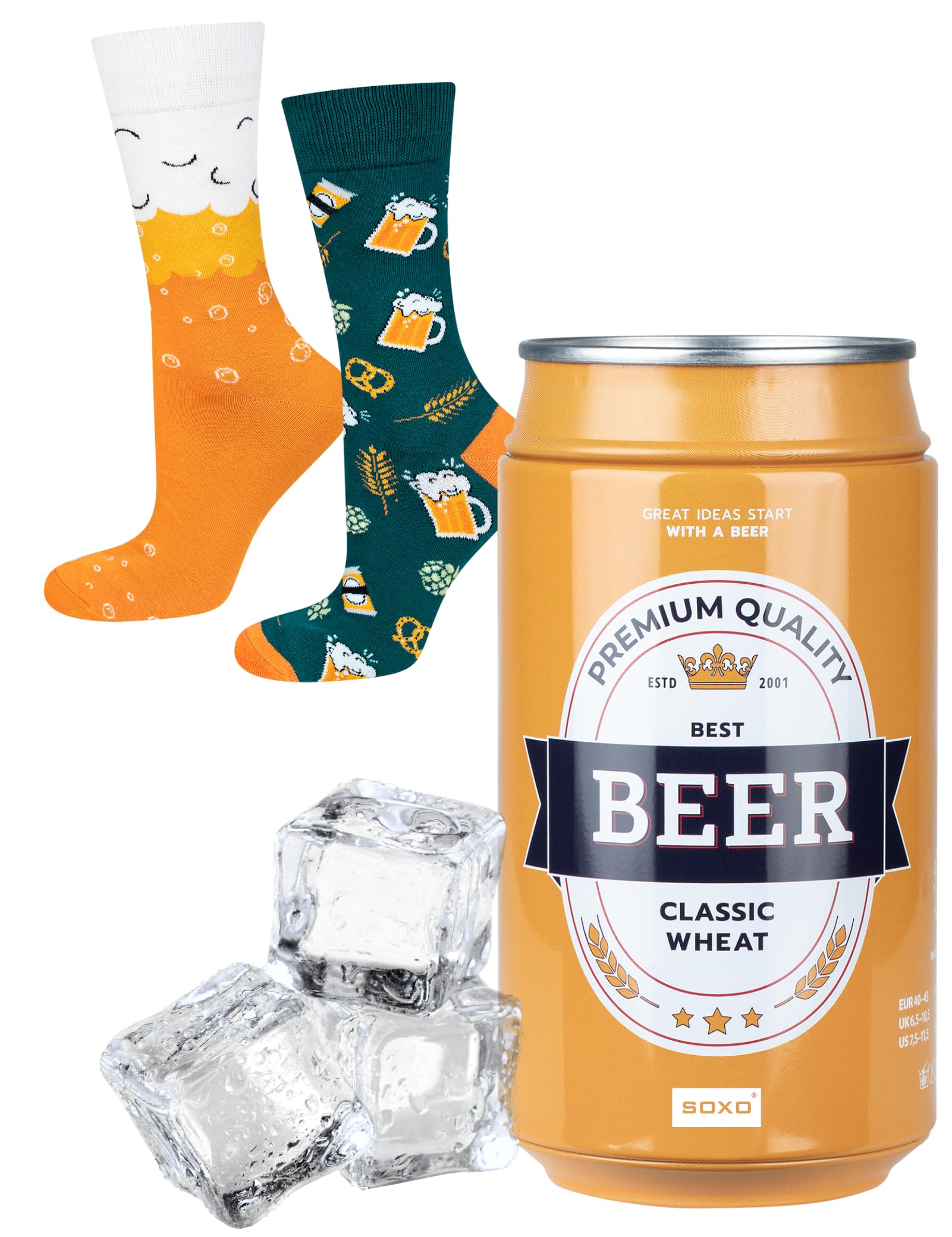 soxo Lattina Birra Calzini Uomo Divertenti Idee Regalo Cotone Calze Birre Regali Per Lui 40-45 1-4 Paia