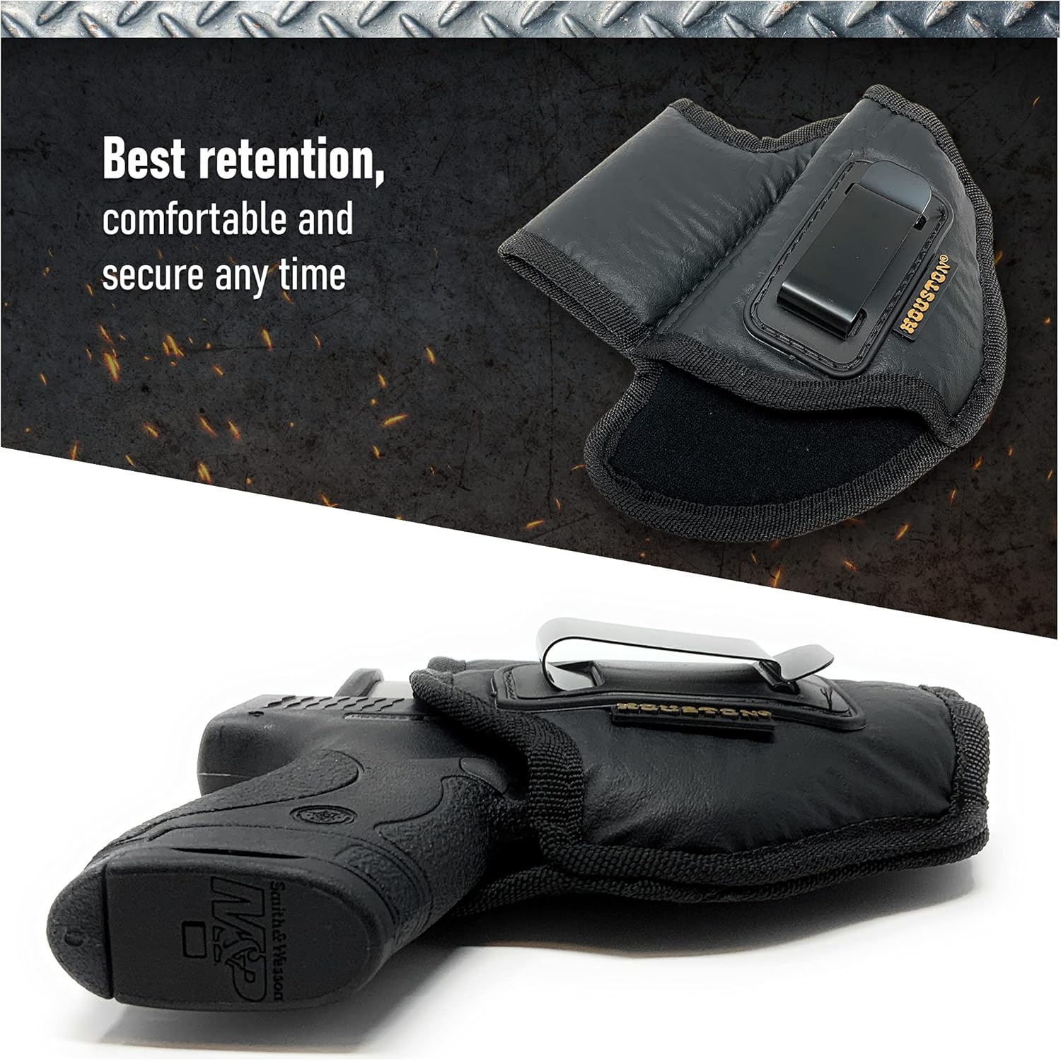 IWB Pistol Holster with Mag Pouch. Eco Leather Holsters for Glock 26/27 / 33, Shield, XDS, Taurus 709, Taurus Pro C, Walther P22, Beretta Nano, SCCY Sky (Right). Universal Pistol Holster