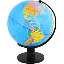 12"/30cm World Globe Educational Political Map 12"/30cm diameter | Home Office Decor Swivel Rotating Globe English