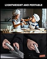 Vista 8 de FORLIM Mini Molinillo Eléctrico de Sal y Pimienta con Base de Madera, Recargable por USB, Pequeño Molinillo Automático de Sal y Pimienta