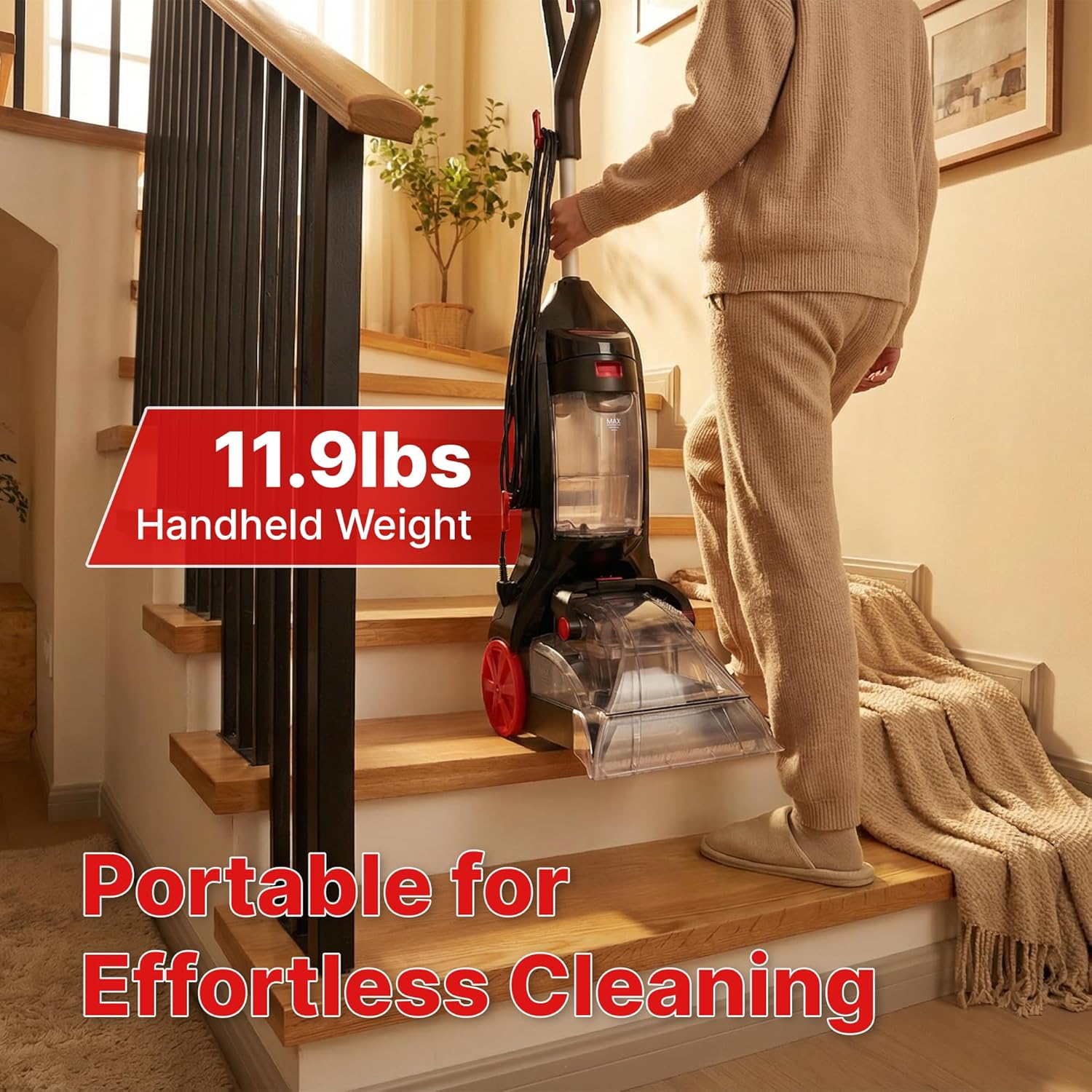 Shop-Vac Upright Carpet Cleaner Machine, 12000Pa Deep Cleaning Carpet Shampooer, Portable Rug Cleaner Machine for Carpet and Upholstery, Lightweight & Powerful