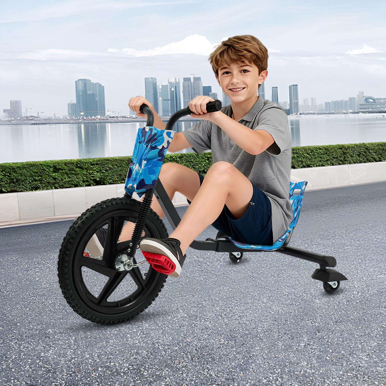 Drift Trike - Monopattino per bambini con ruote posteriori illuminate