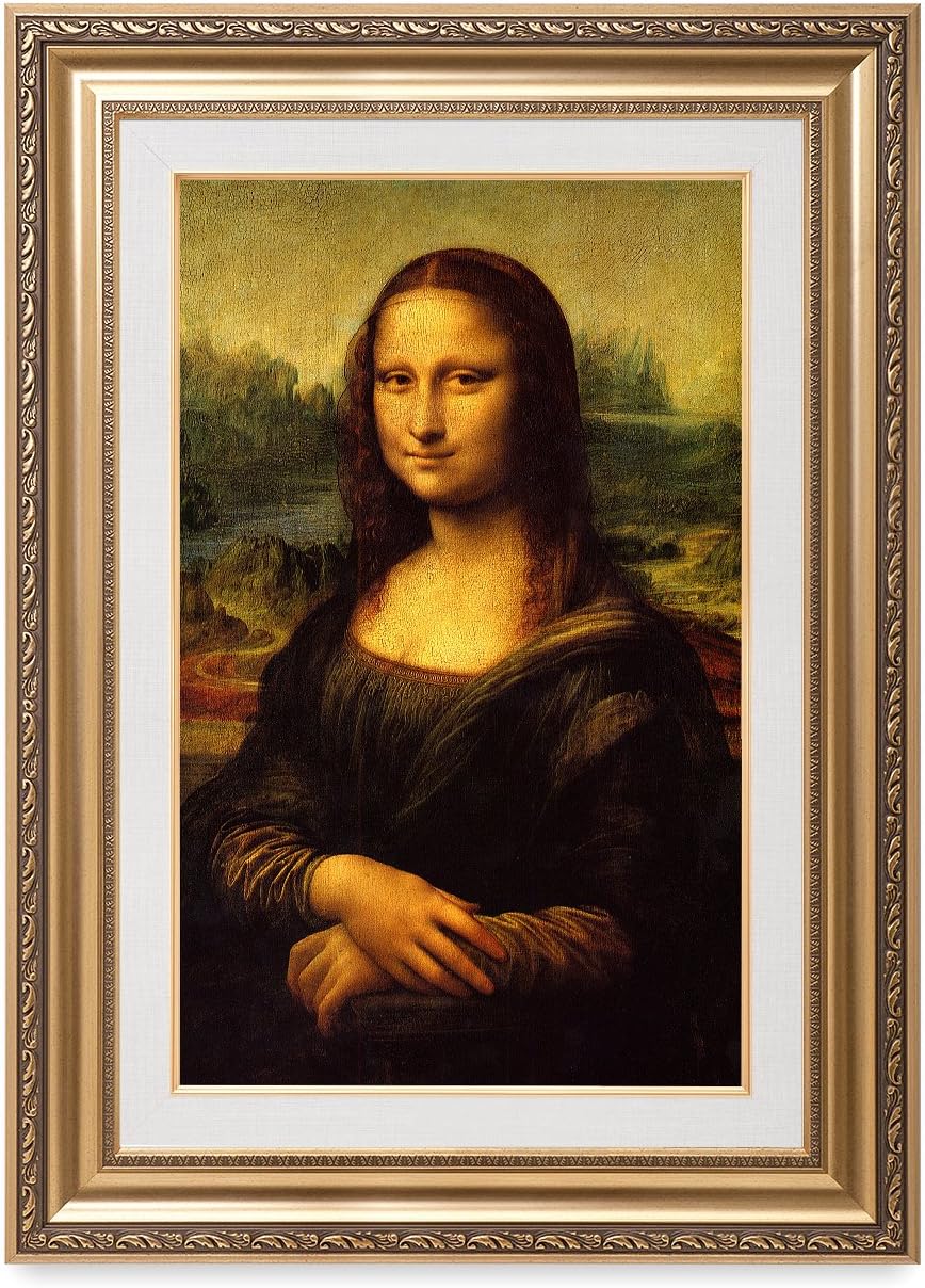 DECORARTS - Mona Lisa by Leonardo DaVinci. The World Classic Art Reproductions. Giclee Print& Museum Quality Framed Art for Wall Decor. Canvas Print Size: 20x30in Total Framed Size: 26x36