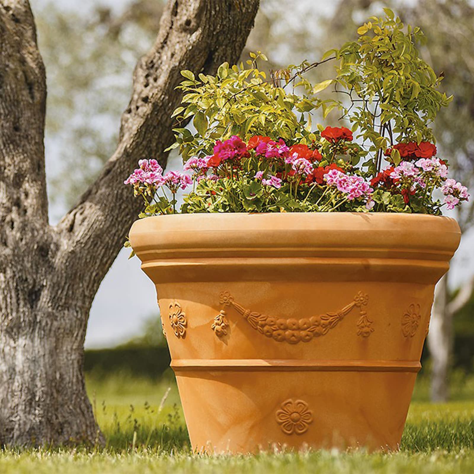 Vaso In Resina Tera 55 Cm - Effetto Terracotta Anticato, Per Interni/Esterni - Foto 2