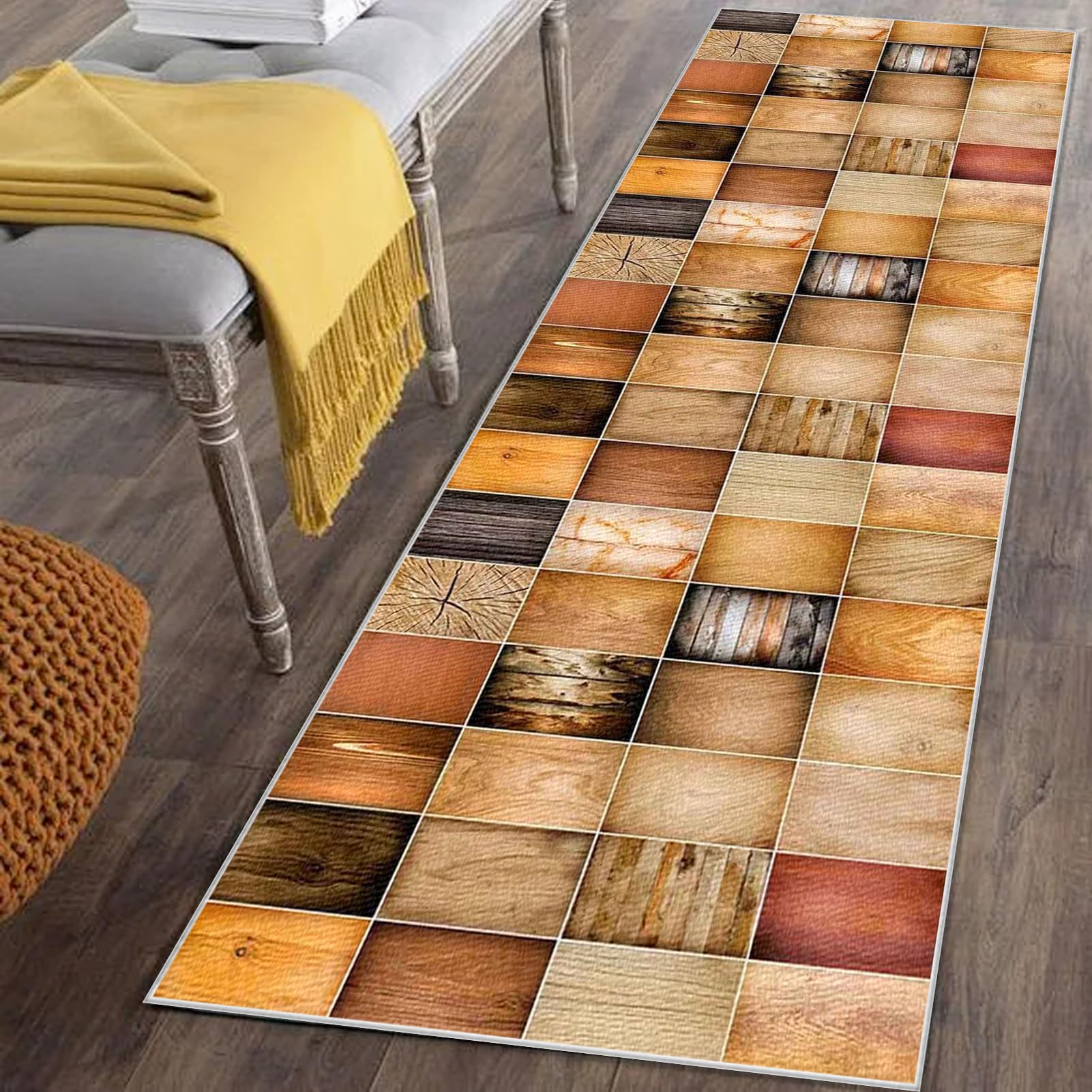 Washable Hallway Runner Rug 40 x 160 cm Non-Slip Kitchen Carpet Runners for Hallways Hall Runner Narrow Rug Kitchen Rugs Absorbent Door Mat Entryway Runner Rug Carpet Floor Mat for Hallways Kitchen